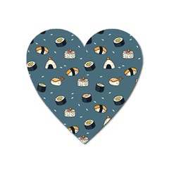 Sushi Pattern Heart Magnet by Jancukart