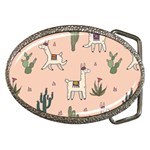 Llamas pattern Belt Buckles Front