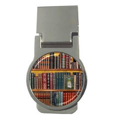 Books Library Bookshelf Bookshop Money Clips (round) 