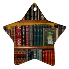 Books Library Bookshelf Bookshop Star Ornament (two Sides)