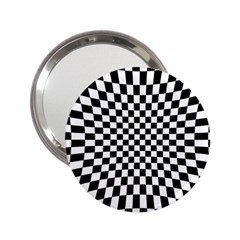 Illusion Checkerboard Black And White Pattern 2 25  Handbag Mirrors