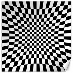 Illusion Checkerboard Black And White Pattern Canvas 12  X 12 