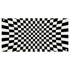 Illusion Checkerboard Black And White Pattern Banner and Sign 4  x 2 