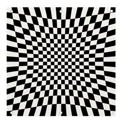 Illusion Checkerboard Black And White Pattern Banner and Sign 4  x 4 