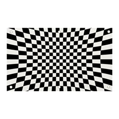 Illusion Checkerboard Black And White Pattern Banner and Sign 5  x 3 