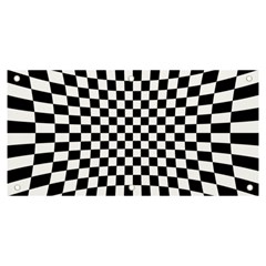 Illusion Checkerboard Black And White Pattern Banner and Sign 6  x 3 