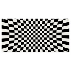 Illusion Checkerboard Black And White Pattern Banner and Sign 8  x 4 