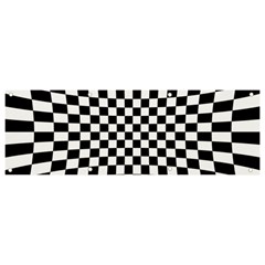 Illusion Checkerboard Black And White Pattern Banner and Sign 9  x 3 