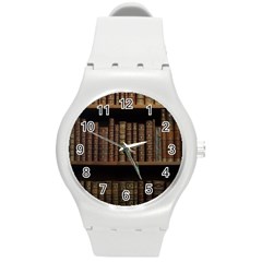 Books Covers Book Case Old Library Round Plastic Sport Watch (m) by Amaryn4rt