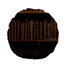Books Covers Book Case Old Library Standard 15  Premium Round Cushions by Amaryn4rt