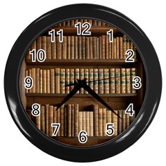 Books Bookcase Old Books Historical Wall Clock (black) by Amaryn4rt