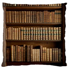 Books Bookcase Old Books Historical Large Cushion Case (two Sides) by Amaryn4rt