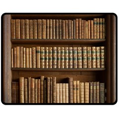 Books Bookcase Old Books Historical Double Sided Fleece Blanket (medium)  by Amaryn4rt