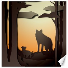 Vectors Painting Wolves Nature Forest Canvas 12  X 12  by Amaryn4rt