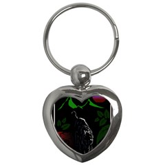 Nature Night Foliage Mountains Key Chain (heart)