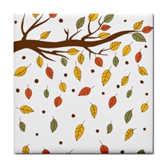 Autumn Isolated Blade Branch Tile Coaster by Amaryn4rt