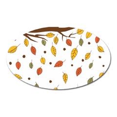 Autumn Isolated Blade Branch Oval Magnet