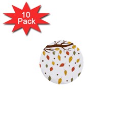 Autumn Isolated Blade Branch 1  Mini Buttons (10 Pack)  by Amaryn4rt