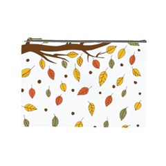 Autumn Isolated Blade Branch Cosmetic Bag (large) by Amaryn4rt