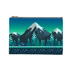 Pixel Mounains Cosmetic Bag (large)