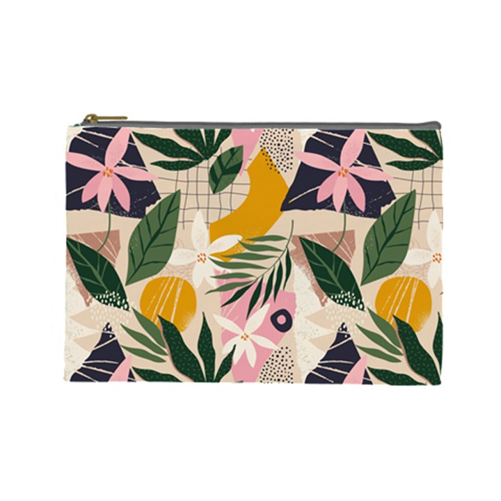 floral plants jungle polka 1 Cosmetic Bag (Large)