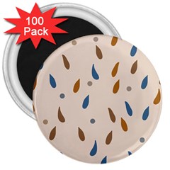 Raindrops Water Drops Pattern 3  Magnets (100 Pack) by Amaryn4rt