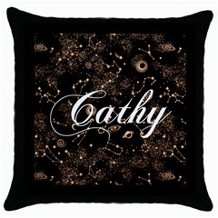 Bohemian Indian Mandala Black Throw Pillow Case