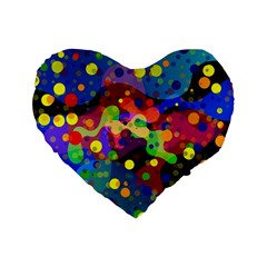 Blobs Dots Abstract Art Waves Standard 16  Premium Heart Shape Cushions by Amaryn4rt