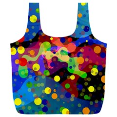 Blobs Dots Abstract Art Waves Full Print Recycle Bag (xxxl) by Amaryn4rt