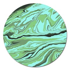 Waves Marbled Abstract Background Magnet 5  (Round)