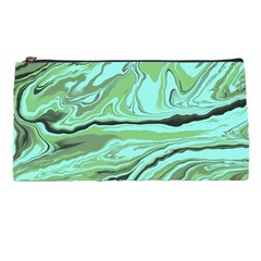 Waves Marbled Abstract Background Pencil Case by Amaryn4rt