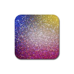 Glitter Particles Pattern Abstract Rubber Coaster (square) by Amaryn4rt