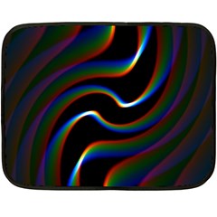 Rainbow Waves Art Iridescent Fleece Blanket (mini) by Amaryn4rt