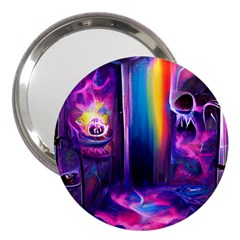 Purple Drawing Digital Art 3  Handbag Mirrors