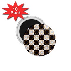Illustration Checkered Pattern Decoration 1 75  Magnets (10 Pack) 