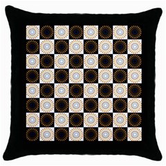 Illustration Checkered Pattern Decoration Throw Pillow Case (black) by Amaryn4rt