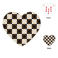 Illustration Checkered Pattern Decoration Playing Cards Single Design (heart) by Amaryn4rt