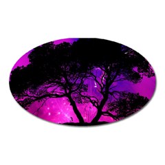 Tree Men Space Universe Surreal Oval Magnet by Amaryn4rt