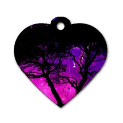 Tree Men Space Universe Surreal Dog Tag Heart (two Sides) by Amaryn4rt