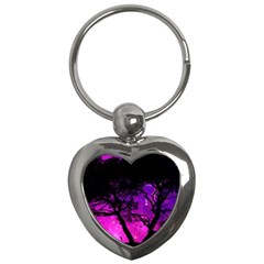 Tree Men Space Universe Surreal Key Chain (heart) by Amaryn4rt