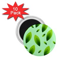 Background Pattern Leaves Nature 1 75  Magnets (10 Pack) 