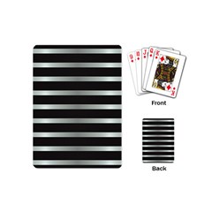 Black Silver Background Pattern Stripes Playing Cards Single Design (mini) by Amaryn4rt