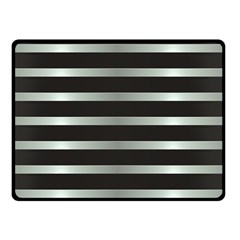 Black Silver Background Pattern Stripes Double Sided Fleece Blanket (Small) 