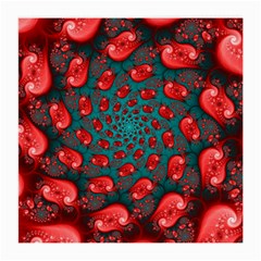 Fractal Red Spiral Abstract Art Medium Glasses Cloth (2 Sides) by Amaryn4rt