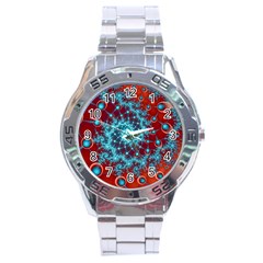 Fractal Pattern Background Stainless Steel Analogue Watch by Amaryn4rt