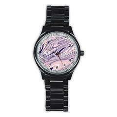 Background Light Abstract Texture Stainless Steel Round Watch by Amaryn4rt