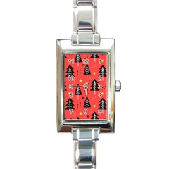 Christmas Christmas Tree Pattern Rectangle Italian Charm Watch