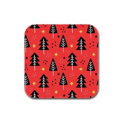 Christmas Christmas Tree Pattern Rubber Square Coaster (4 pack)