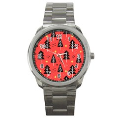 Christmas Christmas Tree Pattern Sport Metal Watch