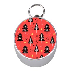 Christmas Christmas Tree Pattern Mini Silver Compasses